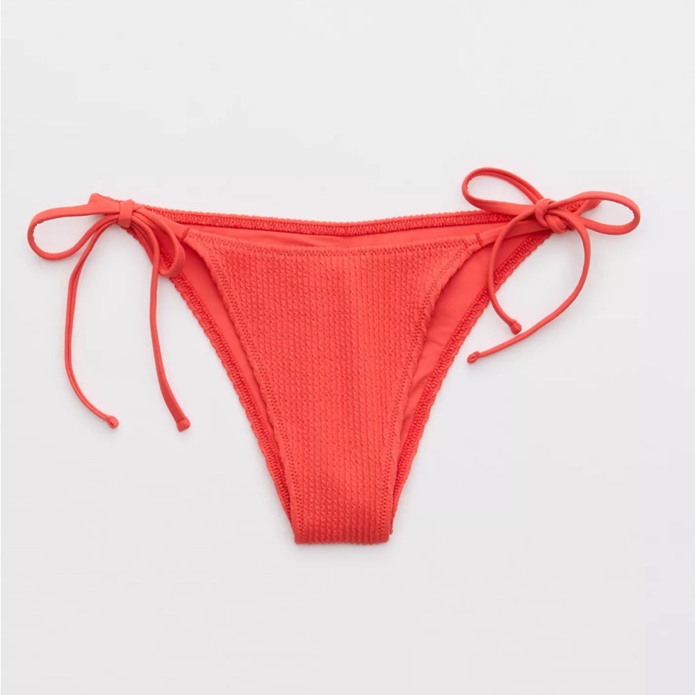 Aerie Shine Rib Cheekiest Tie Bikini Bottom